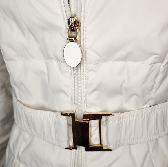 Tahari white stitched puffer coat - Picture 9 of 15